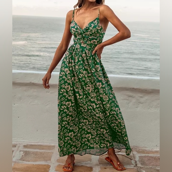 CuPshe Paisley Print Twisted Maxi Dress - Picture 1 of 4